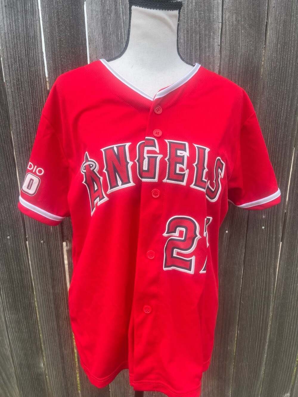 Kloanz Mike Trout Los Angeles Angels #27 Baseball Jersey Size M